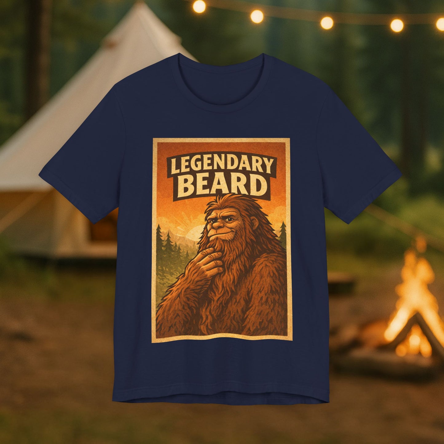 Legendary Beard T-Shirt — Vintage Sasquatch Camping Graphic Tee