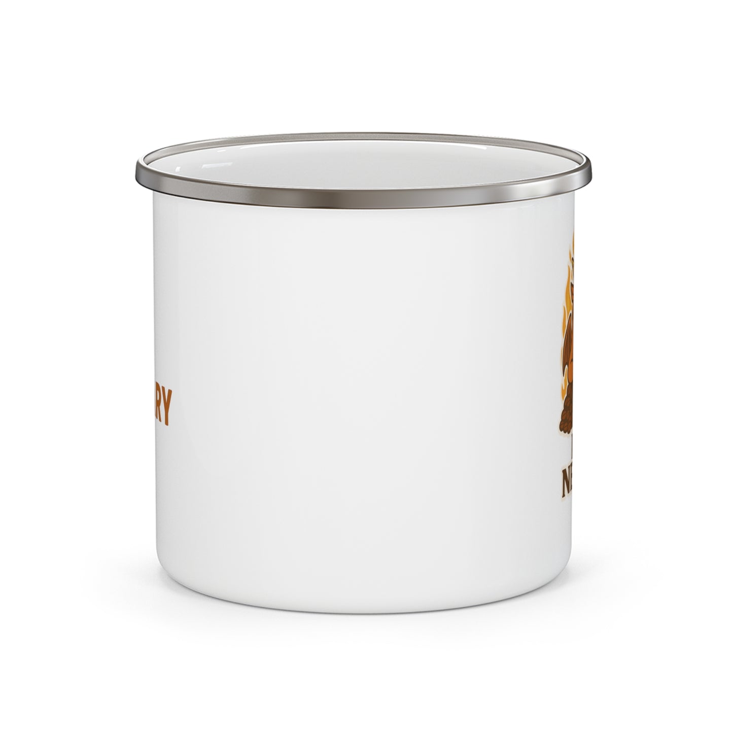 Enamel Mug — Cute Dragon on Coffee Pile "But I Needs It" (Camping Coffee Cup)